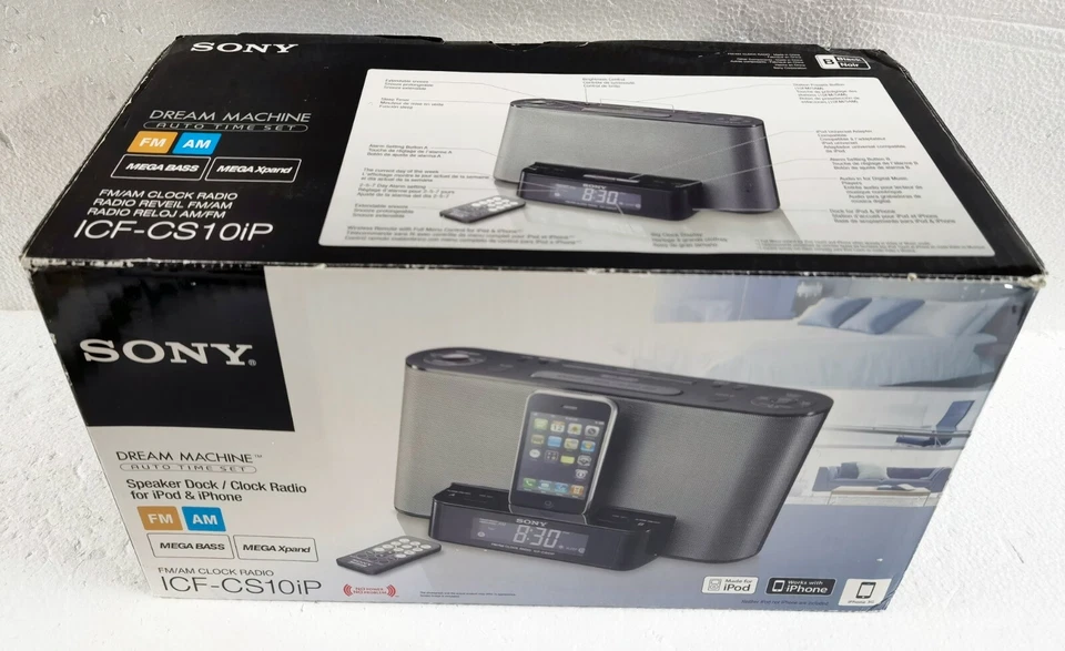 SONY Dream Machine ICF-CS10iP iPod Dock & AM/FM Clock Radio - Image 2 of 4