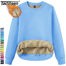 Womens Sherpa Lined Sweatshirts Casual Thermal Pullover Long Sleeve Winter Shirt