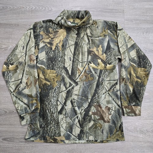 Vintage Cabela’s Realtree Camo Turtleneck Heavy Fleece Hunting Sweater Shirt Med