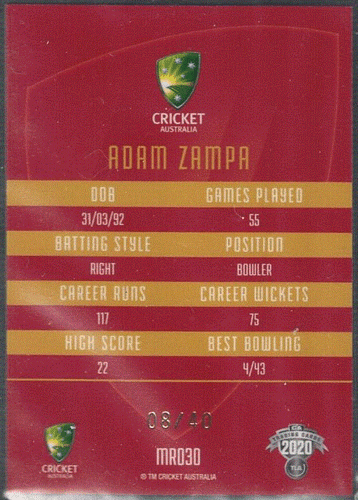 2020/21 CA Traders Cricket MOJO Ruby, Individual Card Sale only Nr-Mint. - Picture 19 of 99