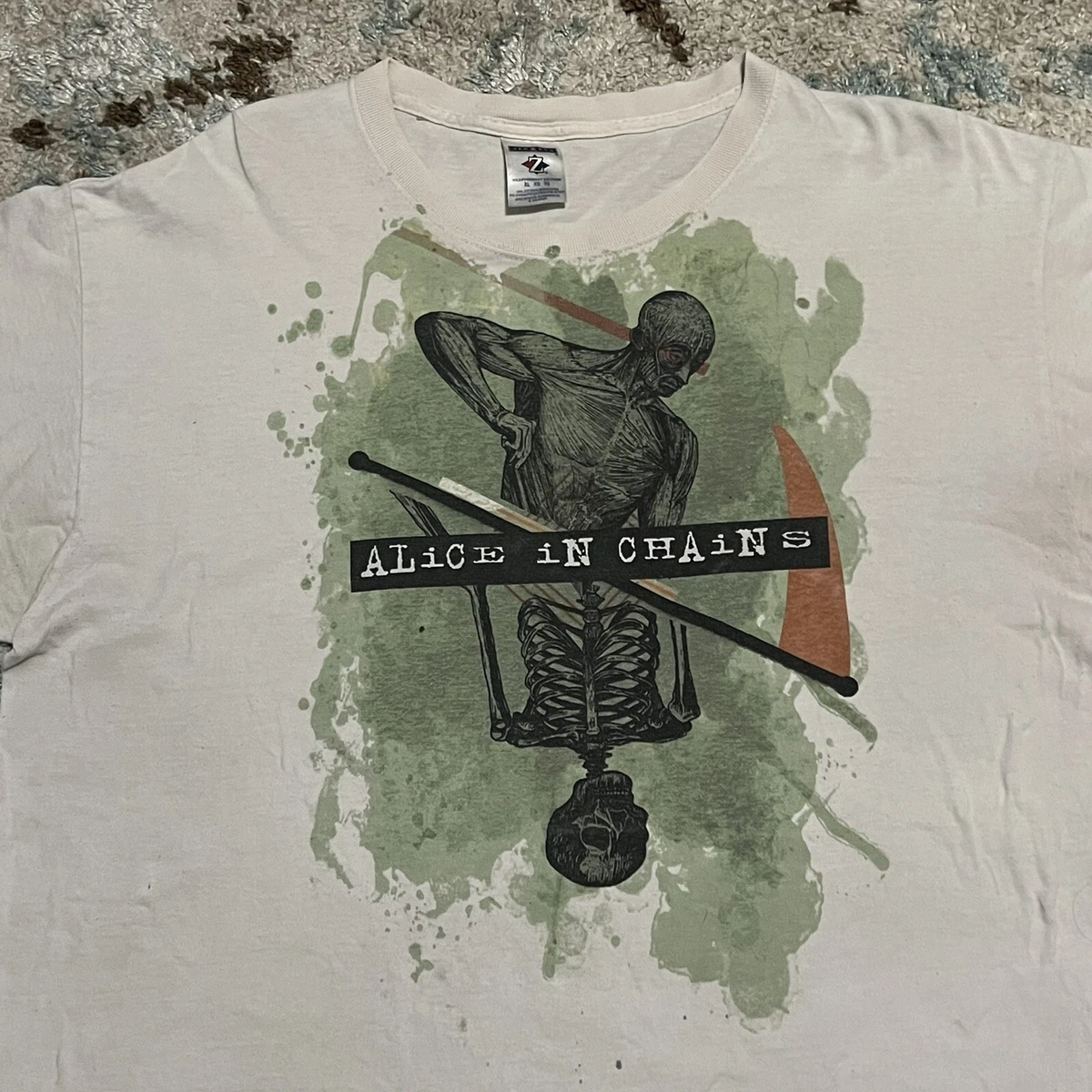 Vintage Alice in Chains Band T Shirt Jerzees Size XL Band Tee Grunge Distressed