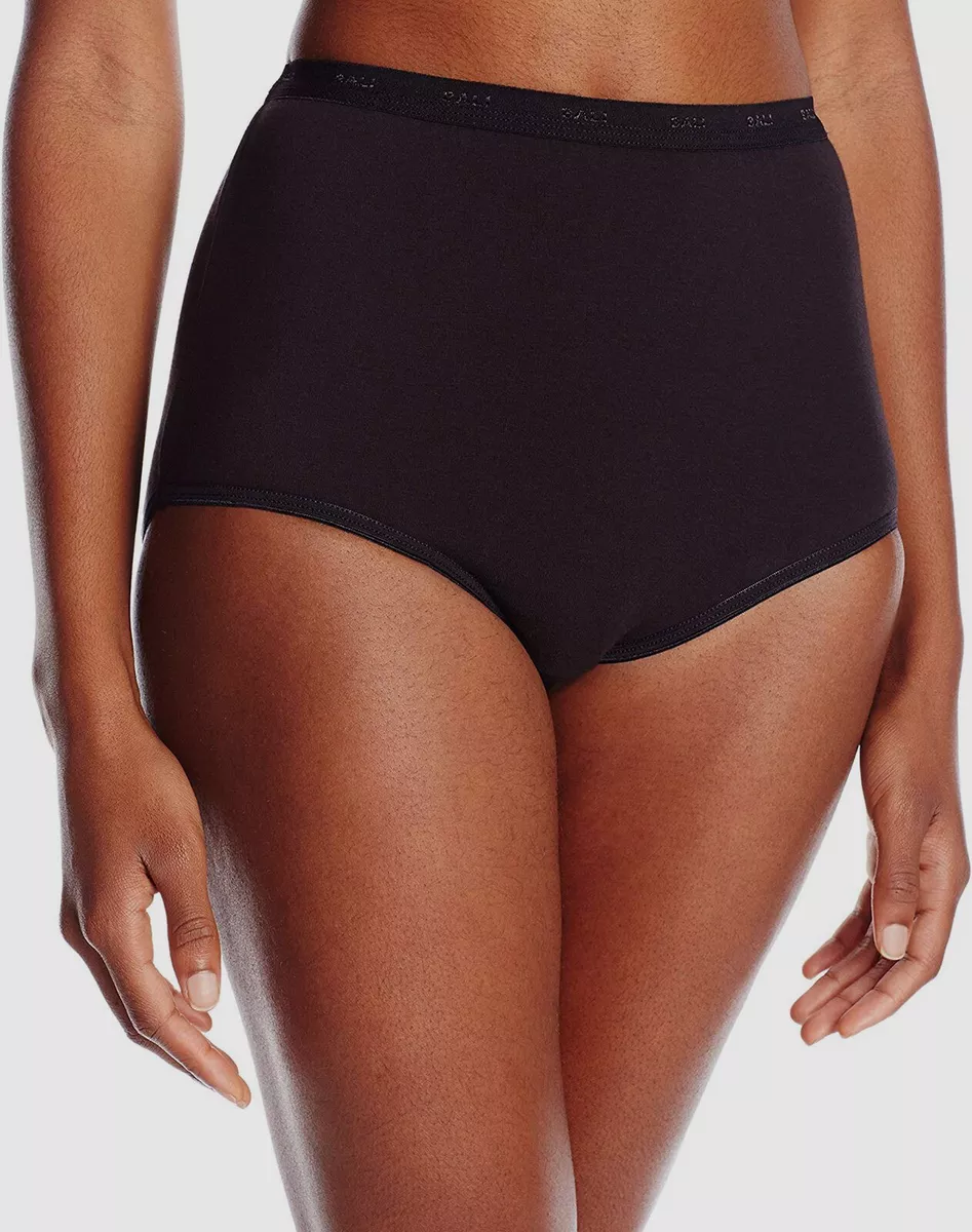 $89 Bali 2324 Women's Black Seamless Underwear Full-Cut Brief