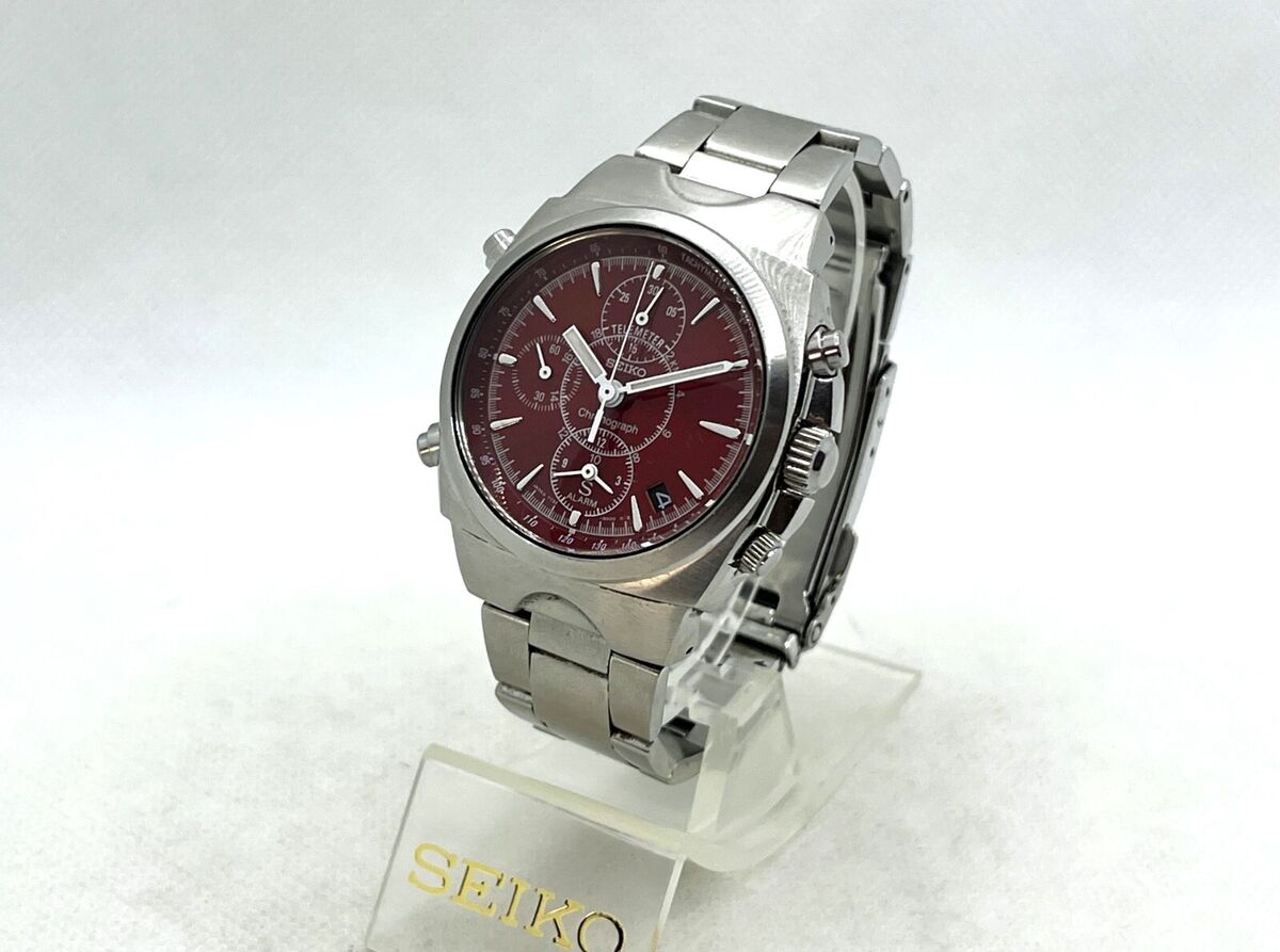 Auth Vintage SEIKO SUS Chronograph Telemeter Red Dial Auth Vintage SEIKO SUS Chronograph Telemeter Red Dial