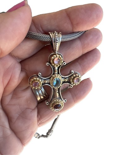 Konstantino Sterling Silver And 18 Karat Gold Cross Pendant | eBay