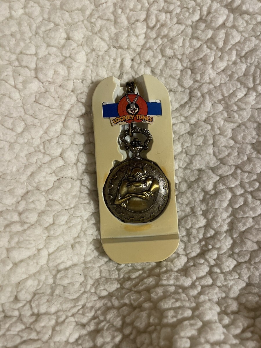 Vintage Armitron Tasmanian Devil ACME Pocket Watch WB Looney Tunes TAZ