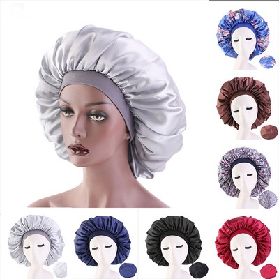Extra Large Long Hair Care Satin Bonnet Cap Head Wrap Cover Night Sleep  Hats