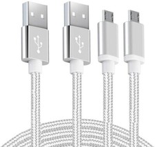 2x 3ft Micro USB Braided Fast Charger Data Sync Cable Cord For Samsung Android