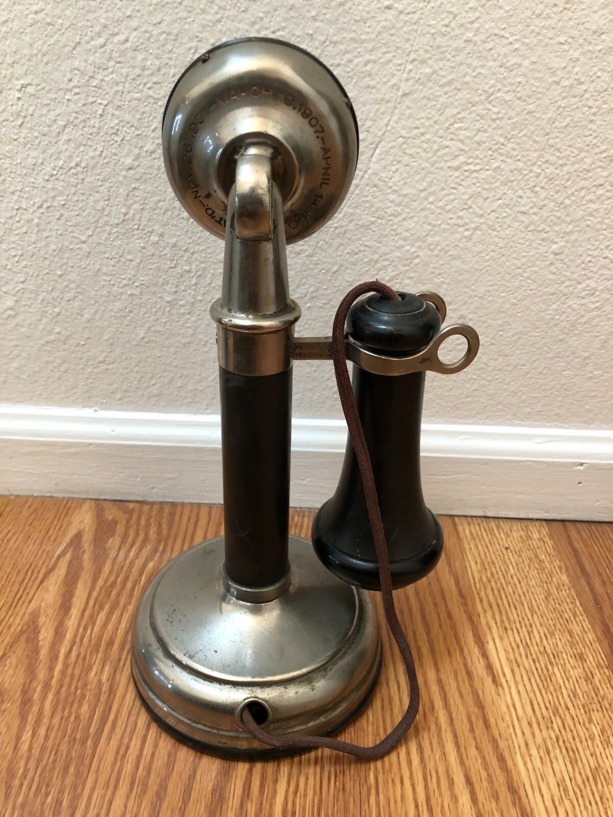Kellogg nickel chrome candlestick phone pat. 19011908 original