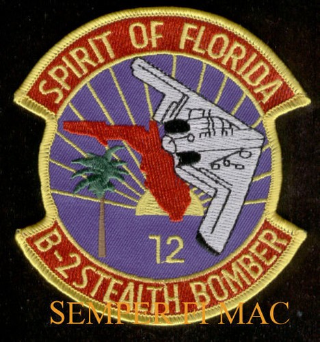 B-2 SPIRIT OF FLORIDA PATCH US AIR FORCE STEALTH BOMBER PIN UP PILOT GIFT AV 17 - Picture 1 of 18