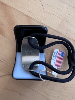 Vintage Colette Malouf Black And Grey Glass Hair Pony Holder  display picture 2