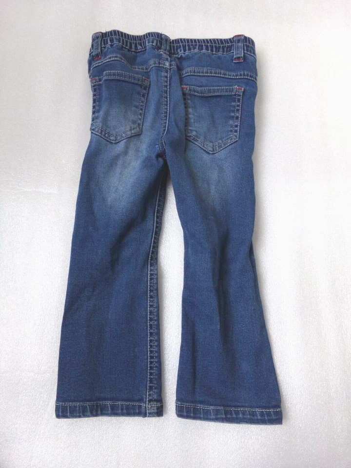 Pantalones de mezclilla ajustados lavados oscuros para niñas talla 24M 24 meses OSO RESISTENTE muy geniales rotos Foto 4 de 4