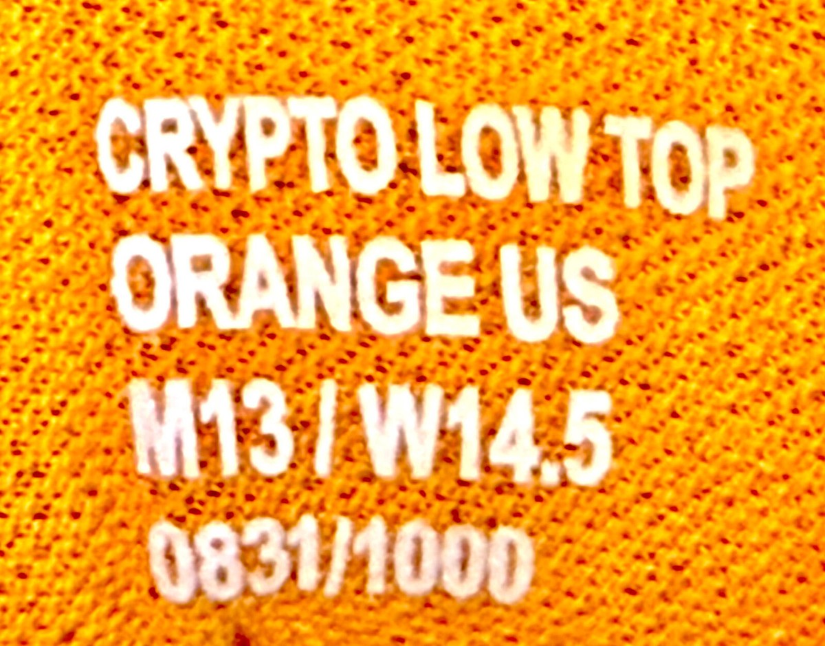 TRUMP MINT CRYPTO BITCOIN ORANGE 831/1000 LOW TOPS SNEAKERS