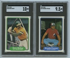 1982 Fleer #100 Dave McKay SGC 10 GEM MINT and #189 Woodie Fryman SGC 9.5 MINT+