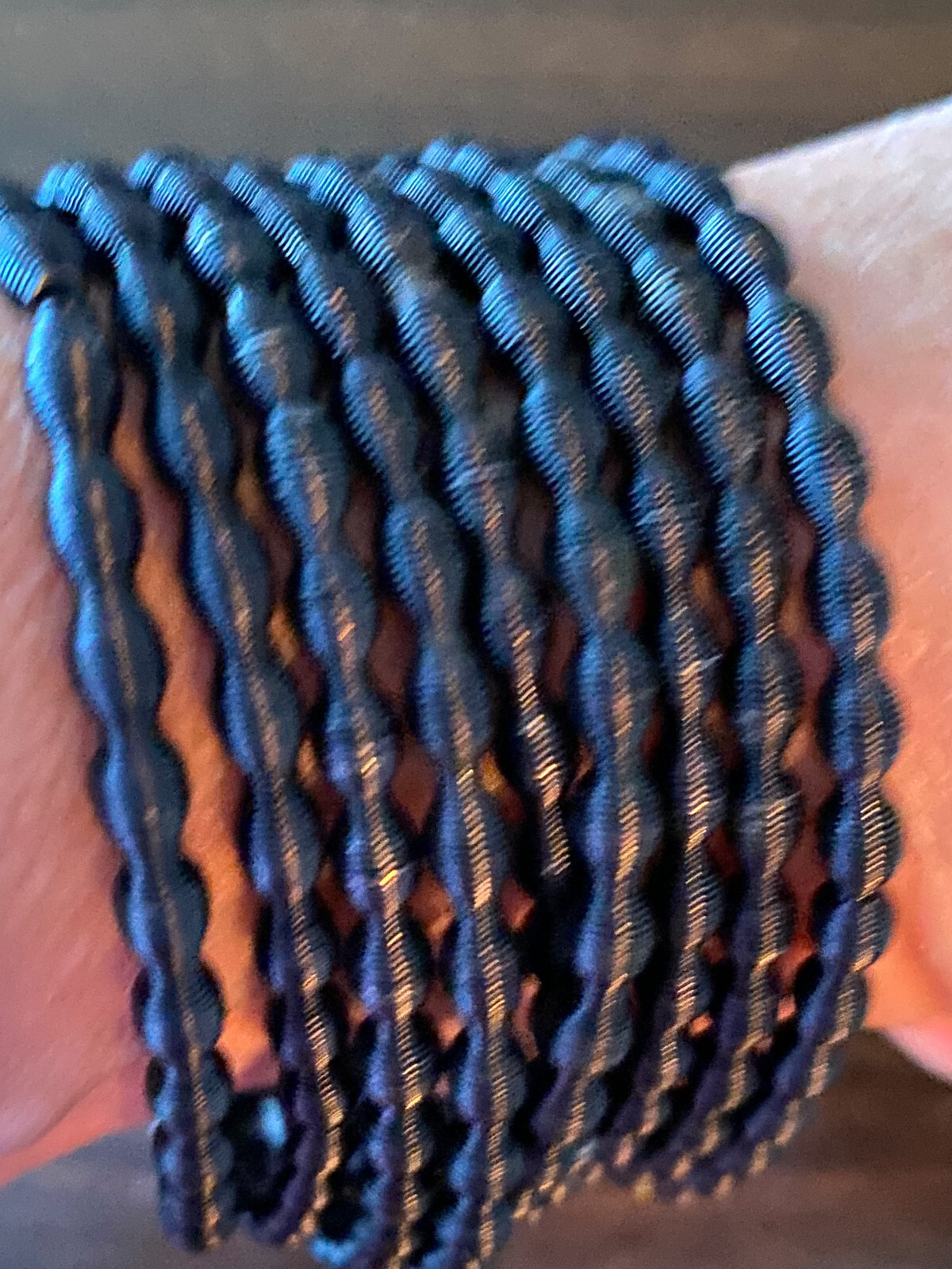 Vintage Stack-able Coiled Spring Stretchy Black L… - image 3