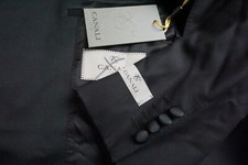 Canali 1934 CURRENT One Button Peak Lapel Black Wool 2 Pc Formal Tuxedo 46R NEW