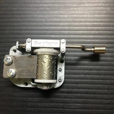 Vintage Sankyo Hand Crank Music Box Movement Tune "Can't Help Falling in Love"