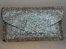 Women Rhinestone PU Leather Fanny Pack Waist Bag Envelope Flap Clutch