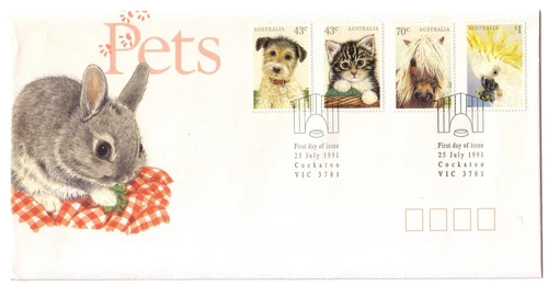 1991 FDC. Australia. Pets. Kennel Pict.FDI "COCKATOO"