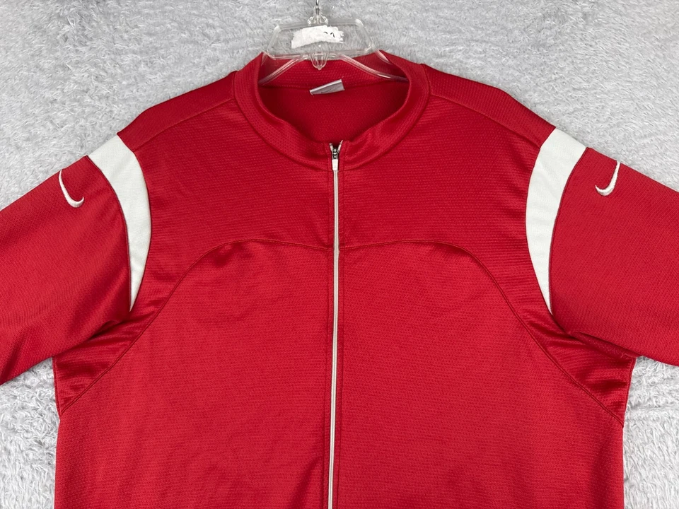 Camiseta de Ciclismo Nike DE COLECCIÓN Adulto 2XL XXL Roja 1/2 Cremallera Manga Corta Esférica Foto 4 de 4
