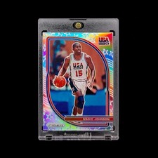 Magic Johnson - 2020-21 NBA Prizm Silver Holo USA Basketball Insert Parallel #7