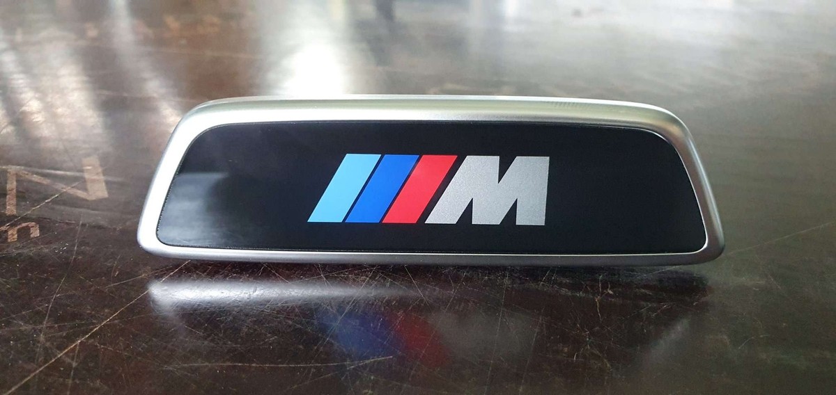 Genuine BMW M front seat backrest illuminated Emblem badge  