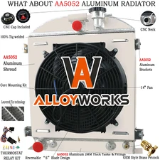 3 Row Radiator Shroud Fan Relay For 30 1931 1932 Ford Hi-Boy Hot Rod V8 Engine