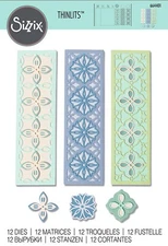 New, Retired Sizzix Thinlits Stackable Geometrics 12pc set #664401 Retail $31.99