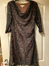 BRAND NEW!! BETTER THAN PHOTO!! SEXY LACE BLACK DRAPE FRONT DRESS!! SZ M