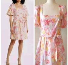  NWT ELIZA J Spring  Eyelet Cotton Dress Floral Print  Pink Size 8
