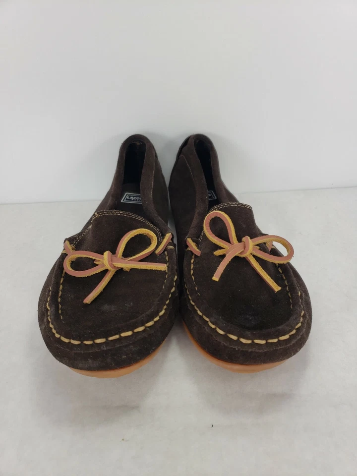 Nuevo Mocasín Para Mujer Lacoste Marrón Gamuza 8 Informal Sin Cordones Plano Foto 3 de 4