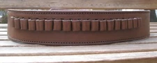 Western Express - 22 Caliber Ammo Cartridge Gun Belt - Brown Genuine Leather