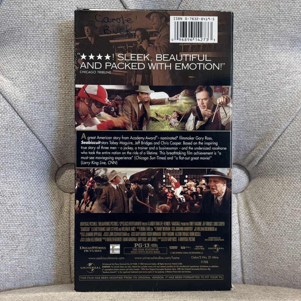 SEABISCUIT – Tobey Maguire (VHS, 2003) Great Shape - Image 2 of 4