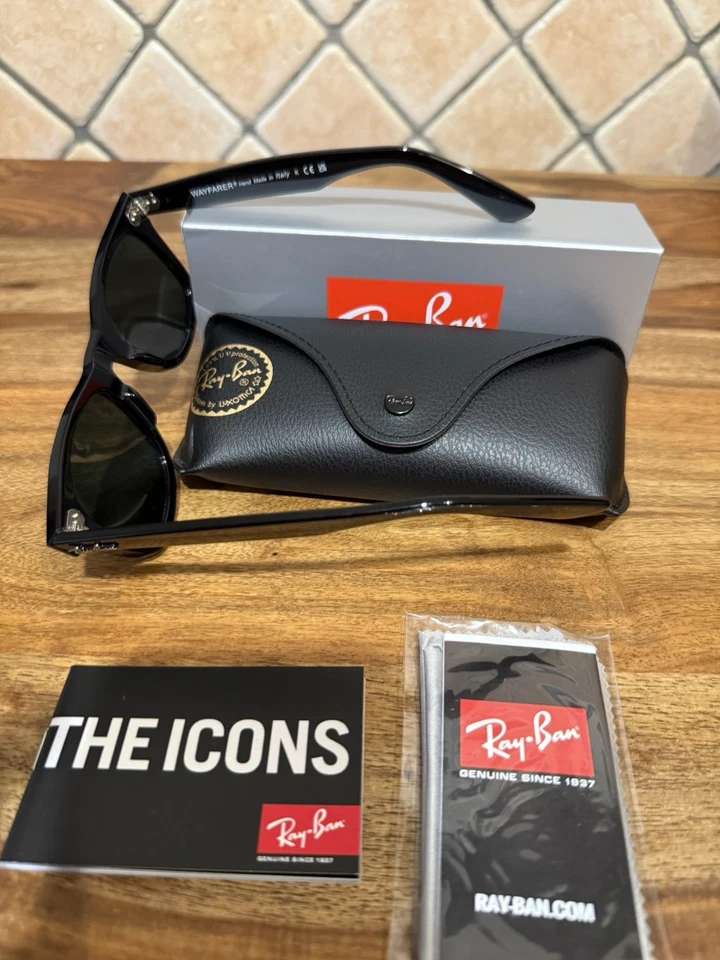 Ray-Ban Wayfarer RB2140 901 50-22 Occhiali da Sole - Nero/Grey - Imagen 4 de 4