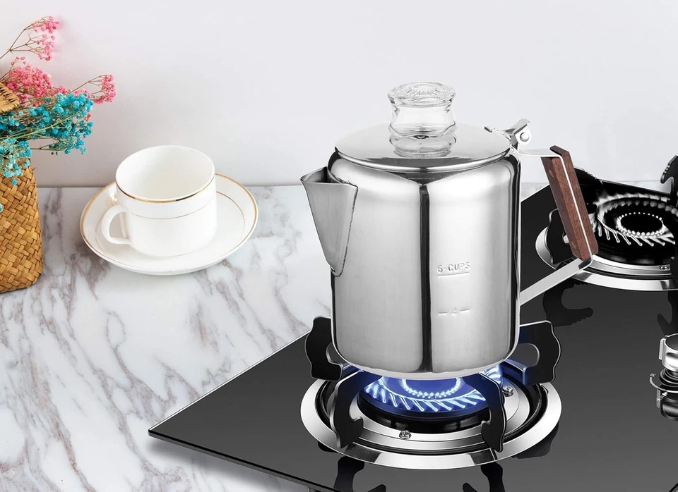 Fox Run Rapid Brew Estufa de Acero Inoxidable Café 2-6 Tazas,  Foto 3 de 4