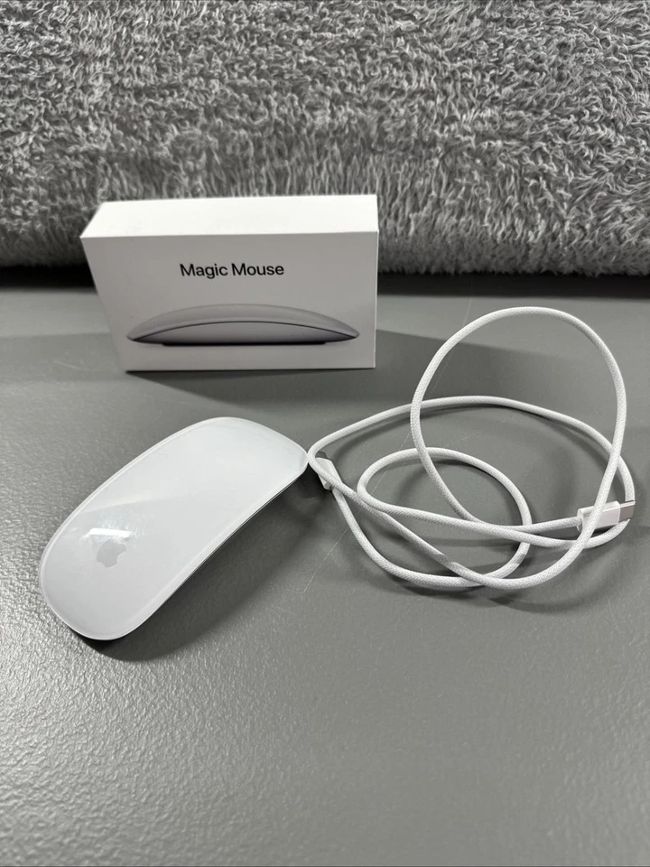 Apple Magic Mouse USB-C Multi-Touch Weiß MXK53AM/A Original A3204 Kabel FUNKTIONIERT