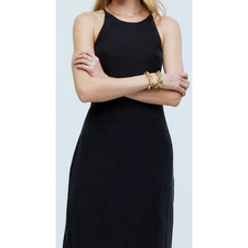 Madewell Crisscross Cupro Blend Chic Going Out Midi Slip Dress US Women's 4 New