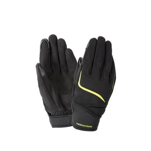 Gants moto Tucano Miky noir jaune fluo taille L - Homologués