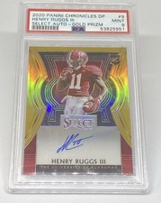 2020  Henry Ruggs III GOLD PRIZM ROOKIE  RC AUTO #/10 PSA 9 MINT POP 1