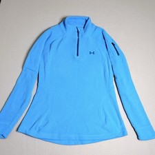 Under Armour Women's Aqua Blue 1/4 Zip Pullover Fleece Jacket Sz S Activewear