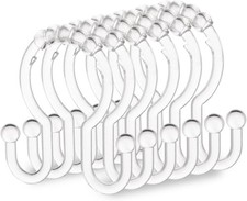 Shower Curtain Hooks 12 Pcs Clear Shower Curtain Rings Plastic Glide Roller