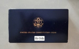 1987 US Constitution Gold Coin Proof $5  Box & COA West Point  * No Coin*
