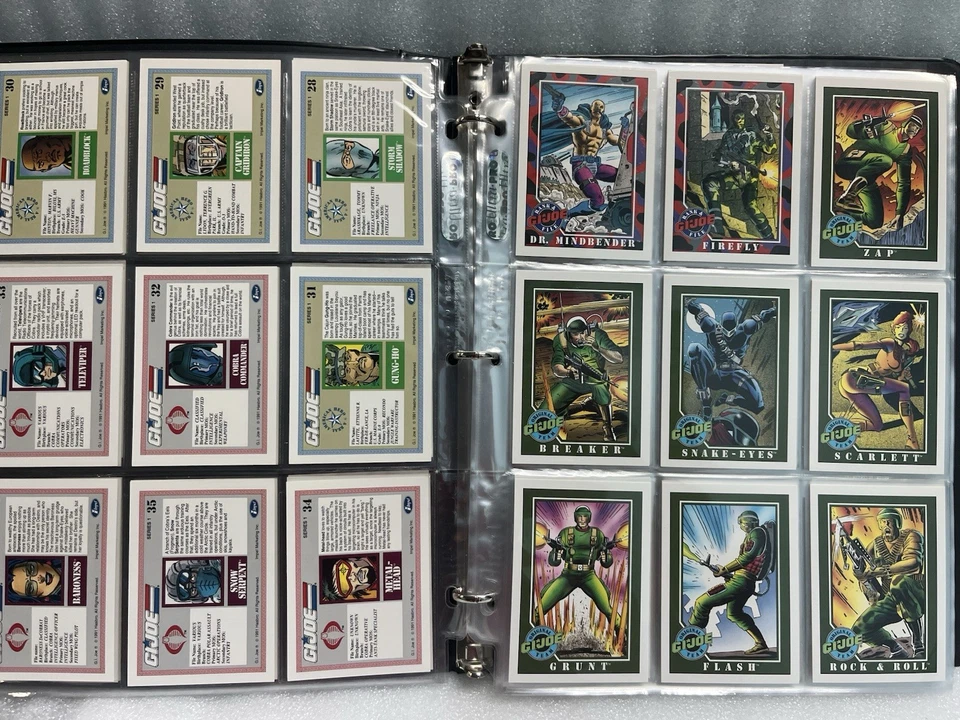 1991 Impel GI Joe SERIES 1 Complete Card Set Sleeve Binder Book 1-200 Snake Eyes - Image 3 of 4