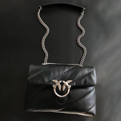 Auth Outlet PINKO Love Puff Classic Medium Size Crossbody Shoulder Bag Black