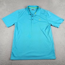 Ariat Tek Shirt Men Medium Blue Short Sleeve Polo Heat Series Casual Golf