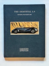 Christie's Auction Catalog -- The Immortal 2.9 Best Car In The World- 1999