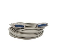 25 Foot DB25 25 Pin Serial Port Cable Male to Male RS232 Data Cord Black