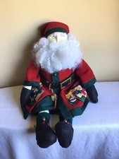 Vtg Hand Crafted Holiday Heritage Nostalgia Nordic Santa Claus Cloth Rag Doll