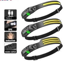 Headlamp Induction Head Lamp Built-in Battery USB Rechargeable Head Flashlight O