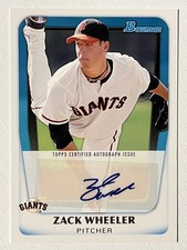 Zack Wheeler 2011 Bowman Prospects Auto Autograph Philadelphia Phillies