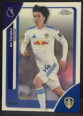 2026 Topps Chrome Premier League EPL Leeds United Ao Tanaka White